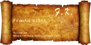 Franta Kitti névjegykártya